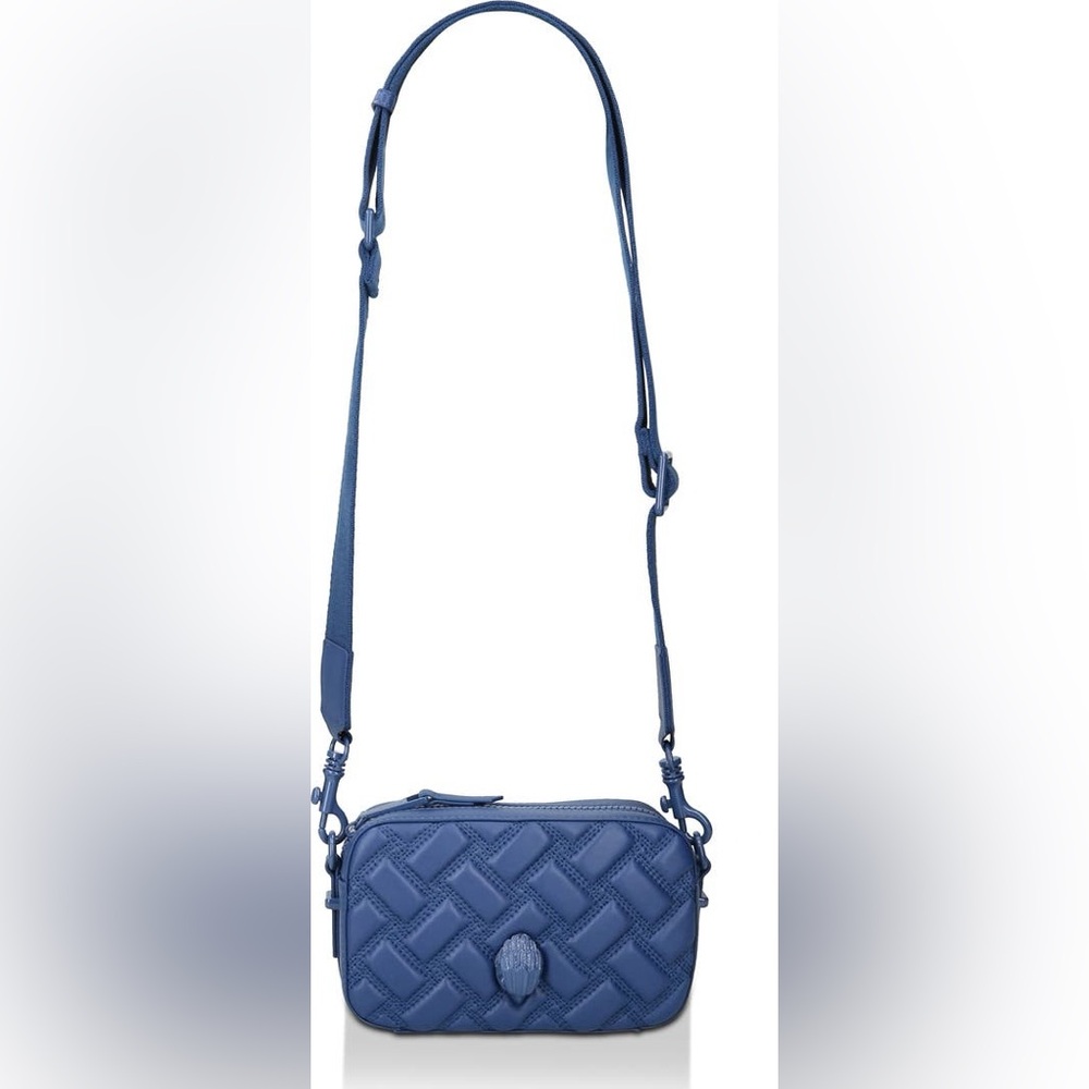 Kurt Geiger London Blue Small Kensington Drench Quilted Leather Camera Bag